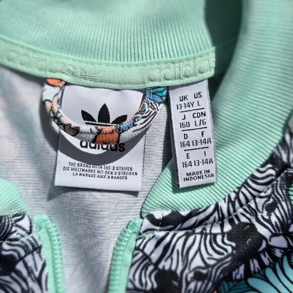 Adidas Tropical Parrot Print Zip-Up Track Jacket – Size Large (13–14) - Picture 5 of 5